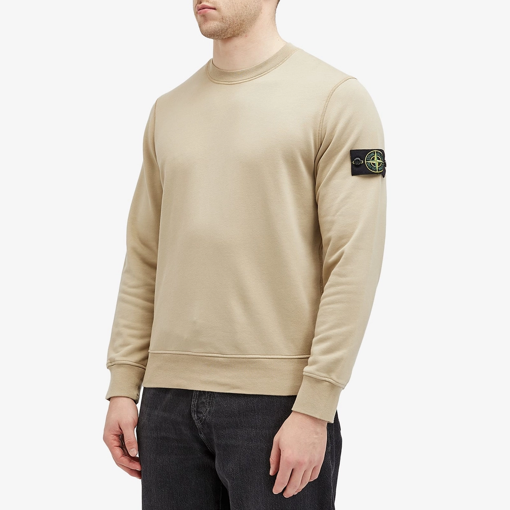 Stone Island Men's Garment Dyed Crew Neck Sweatshirt Desert